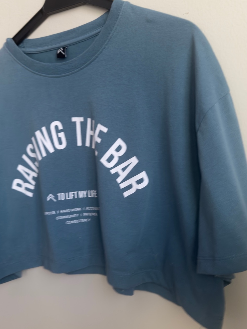 Oner Active Raised Bar Cropped Tee - Blue - Picture 4 of 7